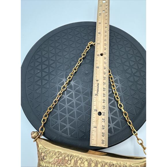 Stunning Vintage Neiman Marcus Brass Gold Pillow Clutch EUC - Picture 7 of 9